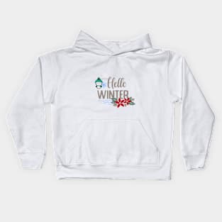 hello winter design Kids Hoodie